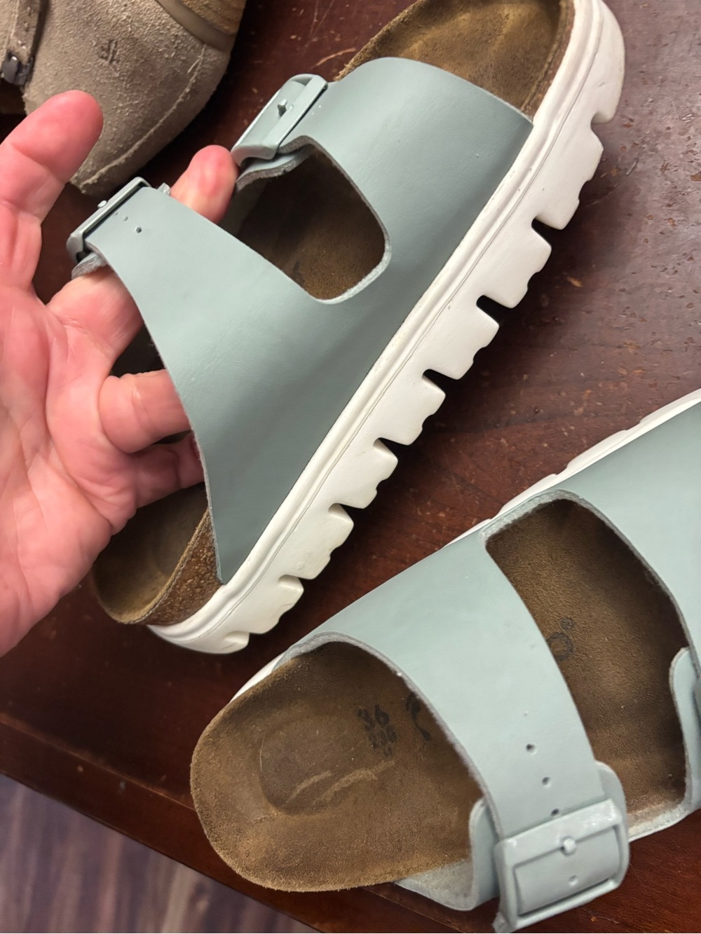 Papillio by Birkenstock size 36 blue gray slip in sandal luxury - Picture 6 of 7